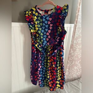 Girls, rainbow heart dress
